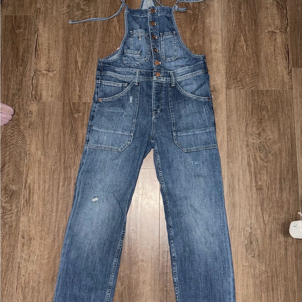 Pilcro and the Letterpress Women's Blue Denim Overalls by Anthropologie